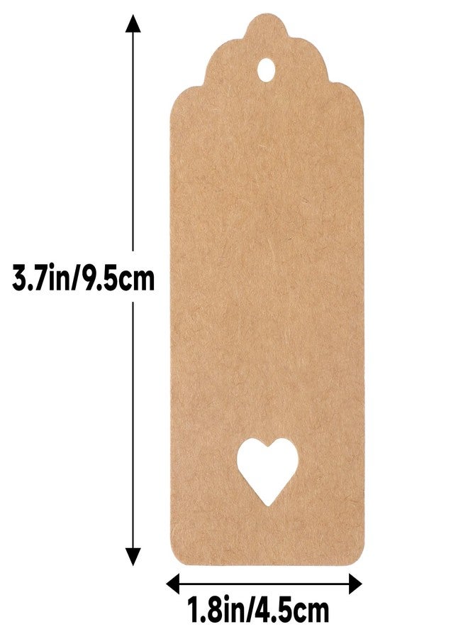 G2PLUS 100PCS Blank Gift Tags with String, Kraft Paper Hangtags, Hollow Heart Gift Tags, Wedding Favors Tags for Valentine's, Thanksgiving, Christmas - Image 2